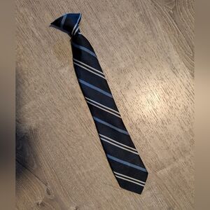 Kids Size 8-10 Navy, Blue and White Stripped Ties